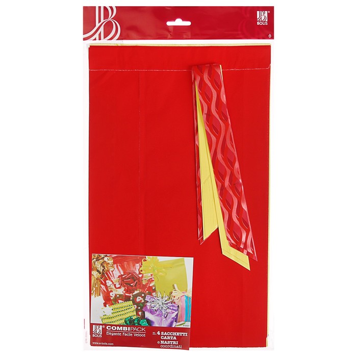 Набор для упаковки, "Тренд №4", крафт пакеты микс, 25 х 40 см, бант 30/120 мм, 4 шт.