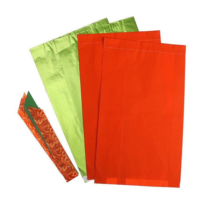 Набор для упаковки, "Тренд №6", крафт пакеты микс, 250 х 400 мм, бант 30/120 мм, 4 шт.