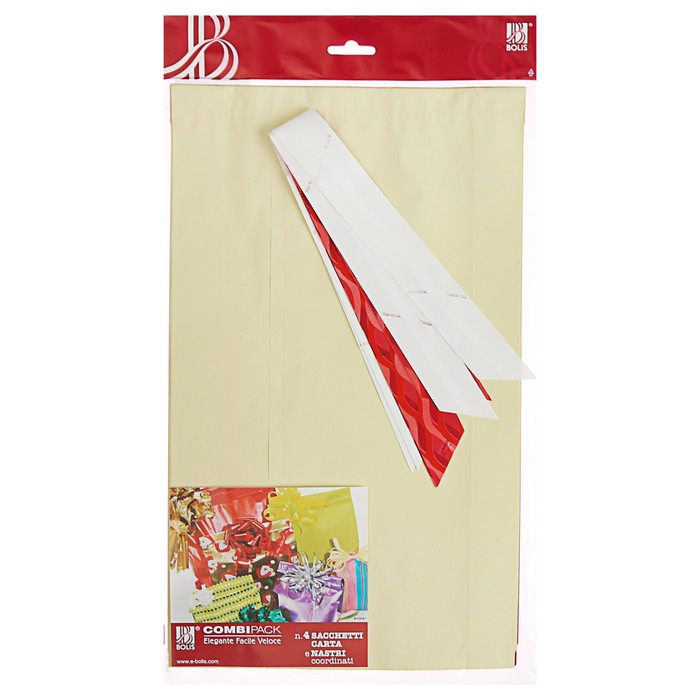 Набор для упаковки, "Тренд №7", крафт пакеты микс, 250 х 400 мм, бант 30/120 мм, 4 шт.