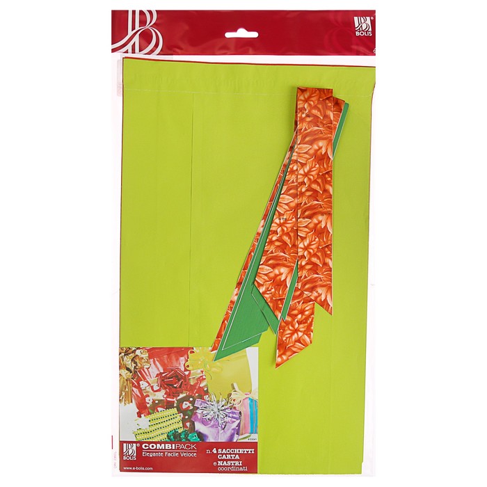 Набор для упаковки, "Тренд №8", крафт пакеты микс, 250 х 400 мм, бант 30/120 мм, 4 шт.