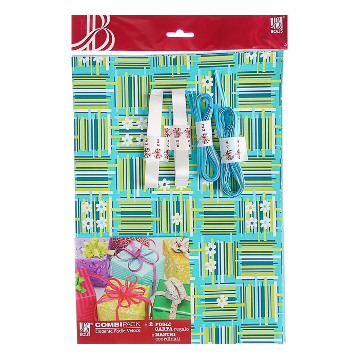 Набор для упаковки, "Фантазия№5", крафт 0,7 х 1 м х 2 шт, лента 3 м х 4 шт