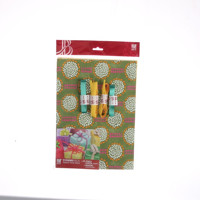 Набор для упаковки, "Фантазия№17", крафт 0,7 х 1 м х 2 шт, лента 3 м х 4 шт