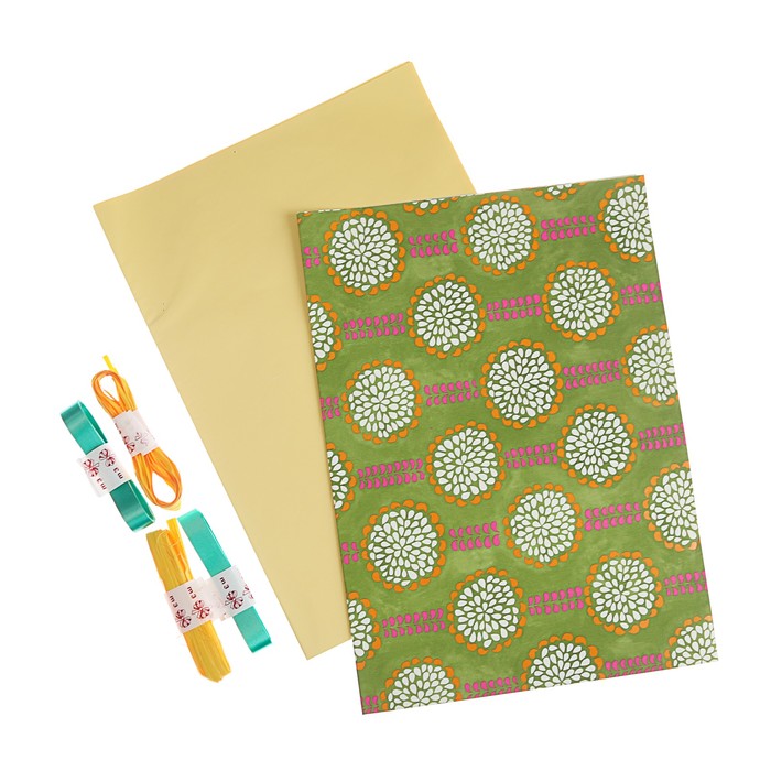 Набор для упаковки, "Фантазия№17", крафт 0,7 х 1 м х 2 шт, лента 3 м х 4 шт