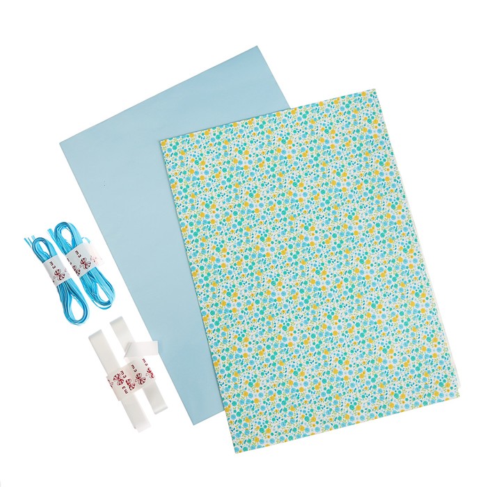 Набор для упаковки, "Фантазия№19", крафт 0,7 х 1 м х 2 шт, лента 3 м х 4 шт