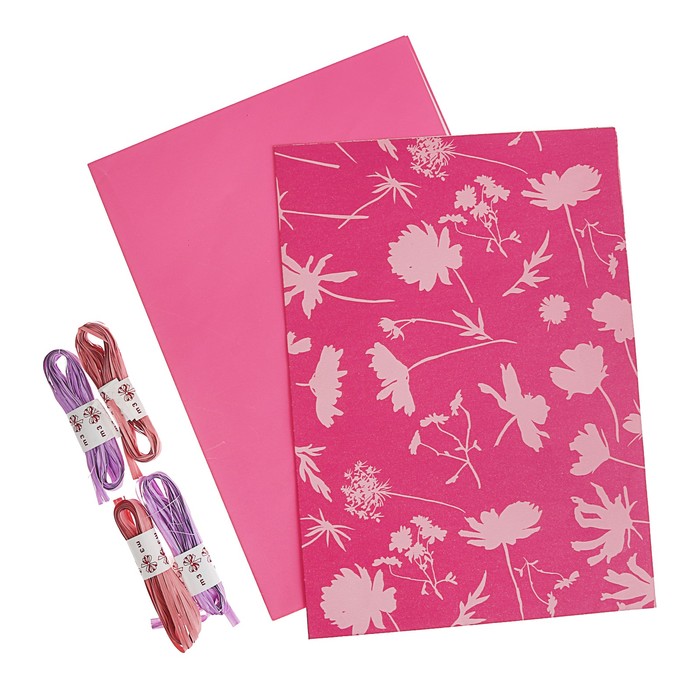 Набор для упаковки, "Фантазия№21", крафт 0,7 х 1 м х 2 шт, лента 3 м х 4 шт