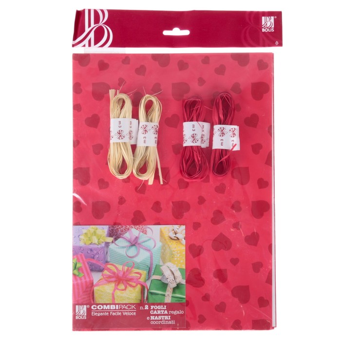 Набор для упаковки, "Фантазия№22", крафт 0,7 х 1 м х 2 шт, лента 3 м х 4 шт