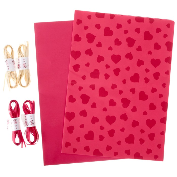 Набор для упаковки, "Фантазия№22", крафт 0,7 х 1 м х 2 шт, лента 3 м х 4 шт