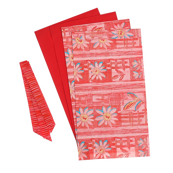 Набор для упаковки, "Тренд №10", крафт пакеты 18 х 31 см, банты 19/80 мм, 4 шт., микс