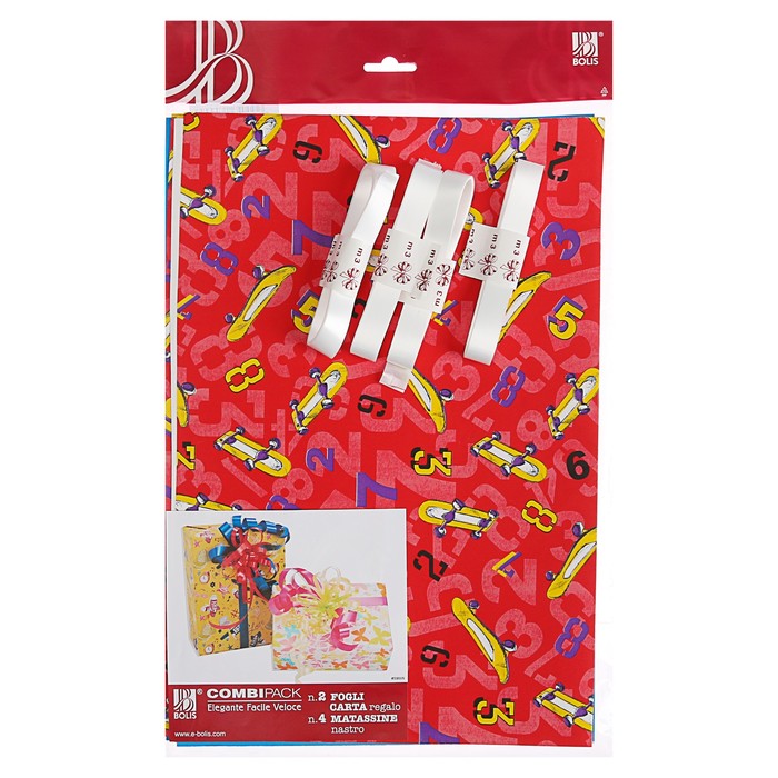 Набор для упаковки, "Тренд №16", крафт пакеты микс, 18 х 31 см, бант 19/80 мм, 4 шт.