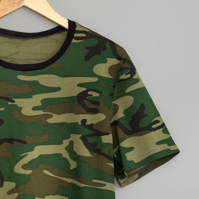 Футболка мужская 1131 цвет зелёный камуфляж, р-р 50