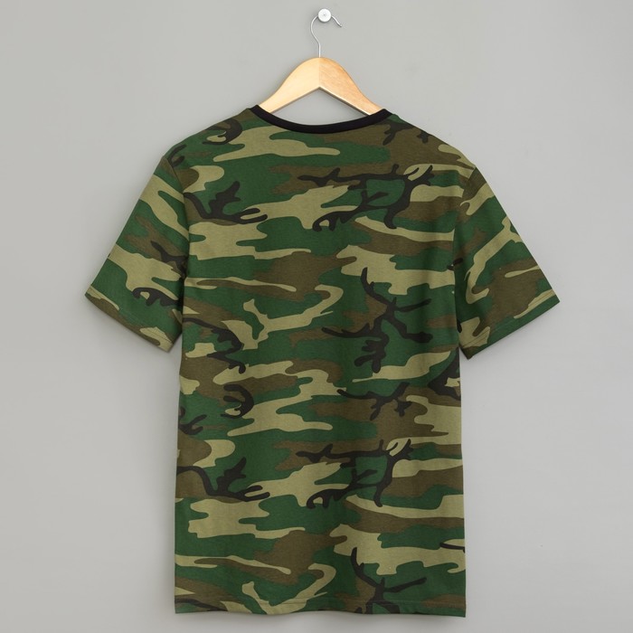 Футболка мужская 1131 цвет зелёный камуфляж, р-р 54