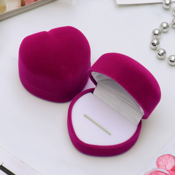 Футляр под кольцо "Сердце" 5,7*4,5*3,5см, цвет розовый