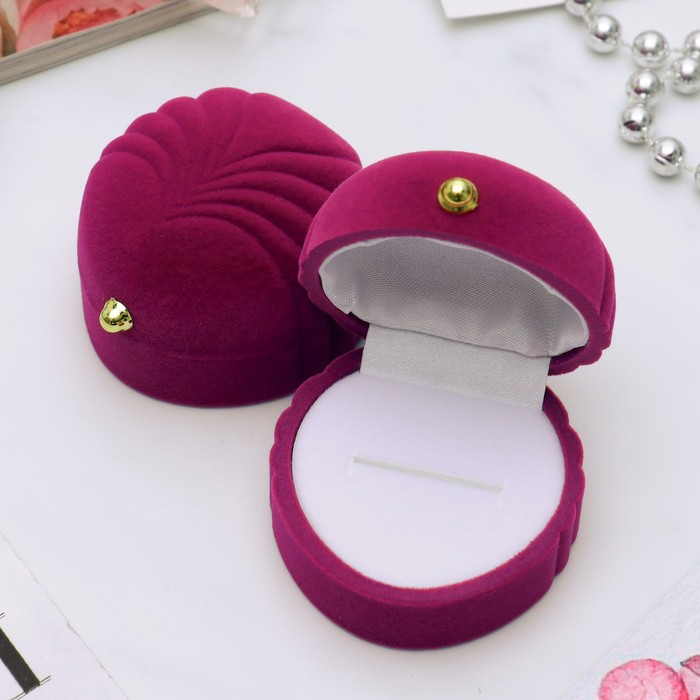 Футляр под кольцо "Ракушка морская" 5,3*5,3*3,5см, цвет розовый