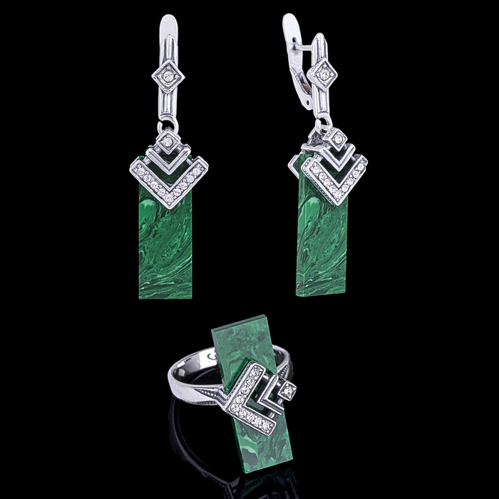 Гарнитур 2 предмета: серьги, кольцо "Равенство", размер 19