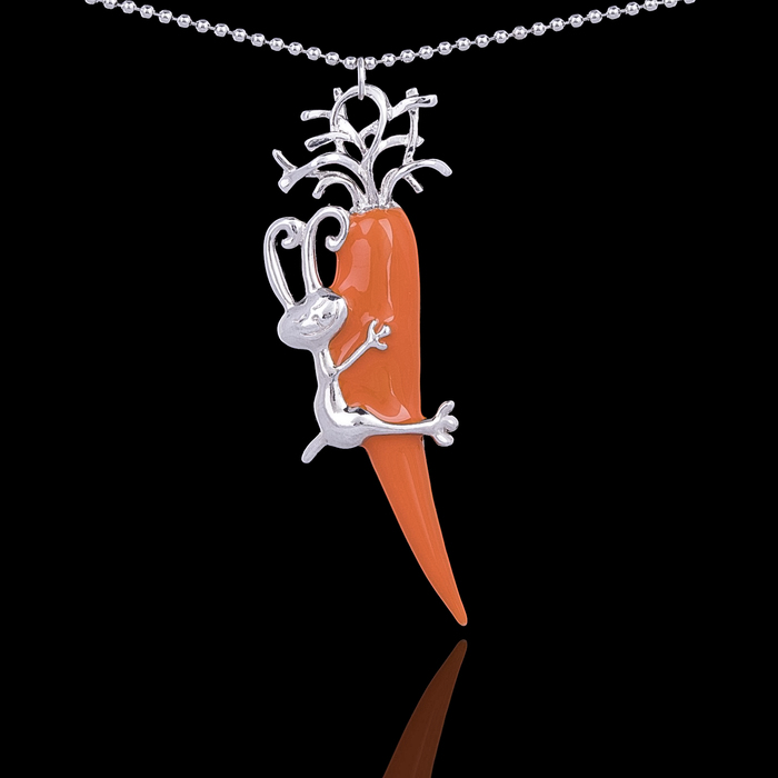 Кулон "Морковкин", цвет жёлтый в серебре