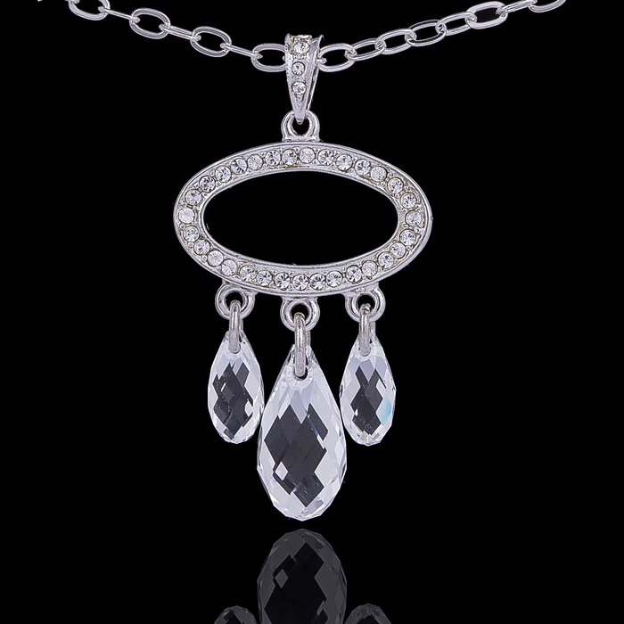 Кулон "Сьюзен", цвет белый в серебре