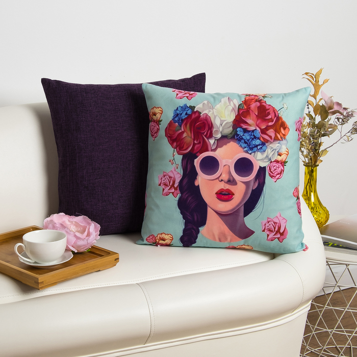 Наволочка декоративная Этель Женские истории "Луиса" 42 х 42 см, велюр