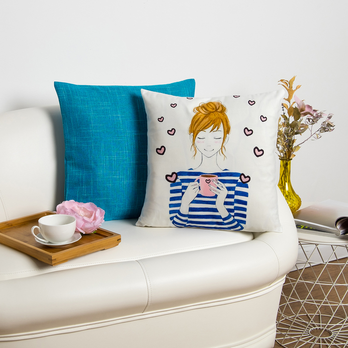 Наволочка декоративная Этель Женские истории "Утро" 42 х 42 см, велюр