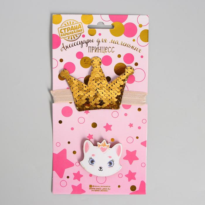 Аксессуары для девочек "Мисс улыбка" повязка на голову+брошка