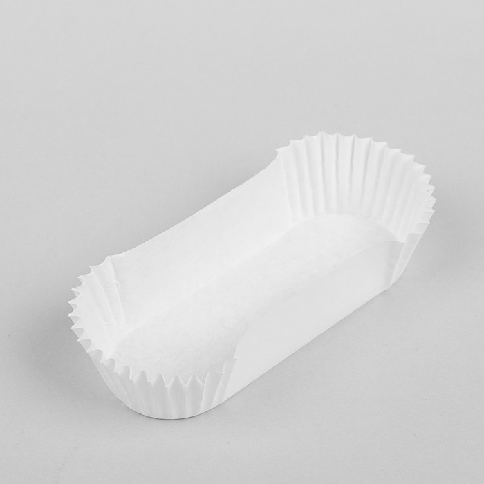 Тарталетка, форма овал, белая, 4 х 10,5 х 2,5 см