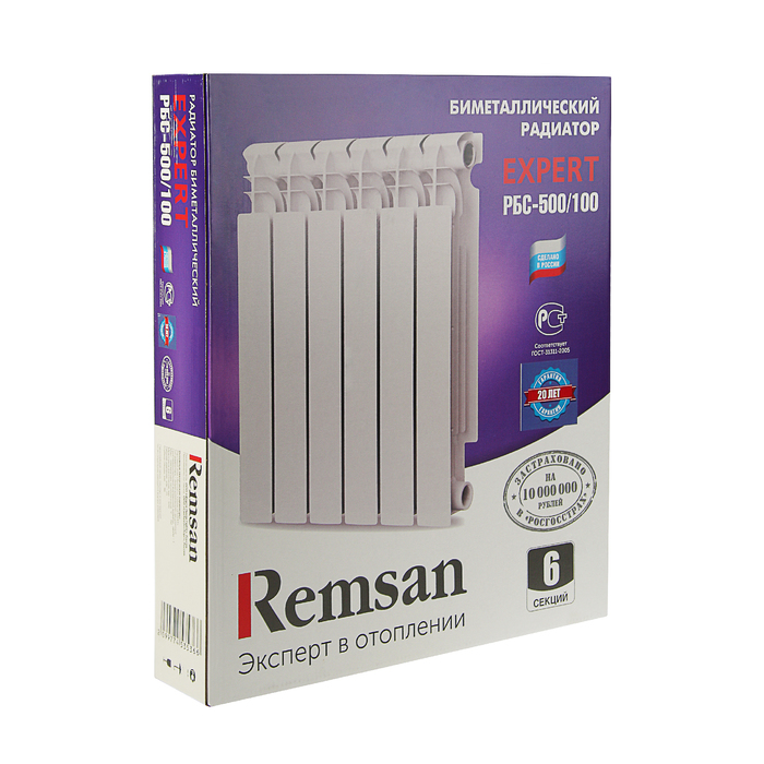 Радиатор биметаллический REMSAN EXPERT РБС, 500х100, 6 секций