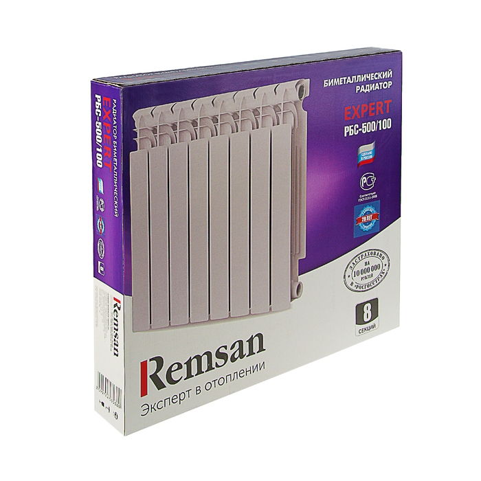 Радиатор биметаллический REMSAN EXPERT РБС, 500х100, 8 секций