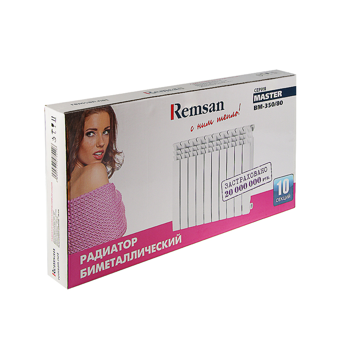 Радиатор биметаллический REMSAN Master BM, 350х80, 10 секции