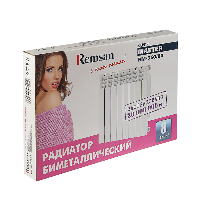 Радиатор биметаллический REMSAN Master BM, 350х80, 8 секции