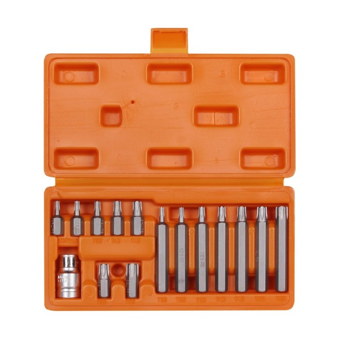 Набор бит вставок Airline AT-B-21, TORX, 3/8", 30/75 мм, с держателем бит 1/2", 15 предметов   39688