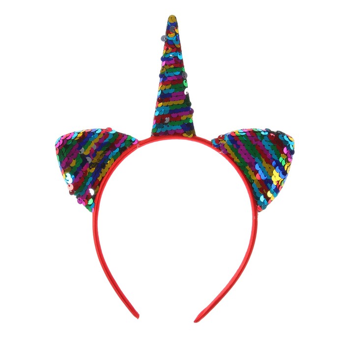 Карнавальный ободок "Единорог" с паетками