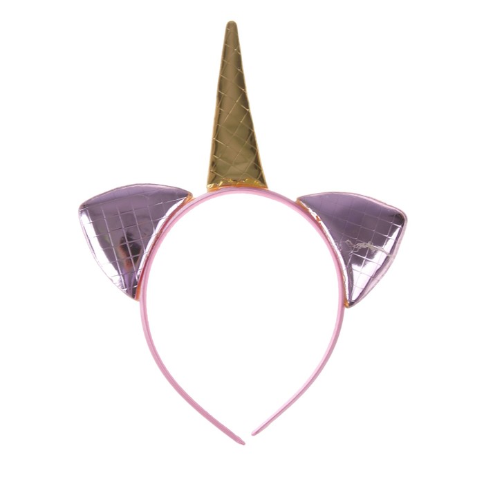 Карнавальный ободок "Единорог", цвет розовый