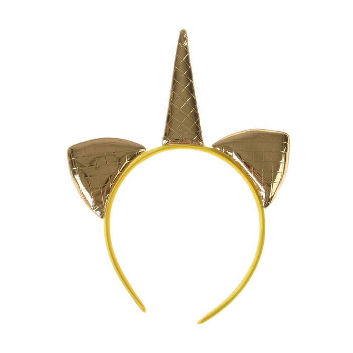 Карнавальный ободок "Единорог", цвет золото