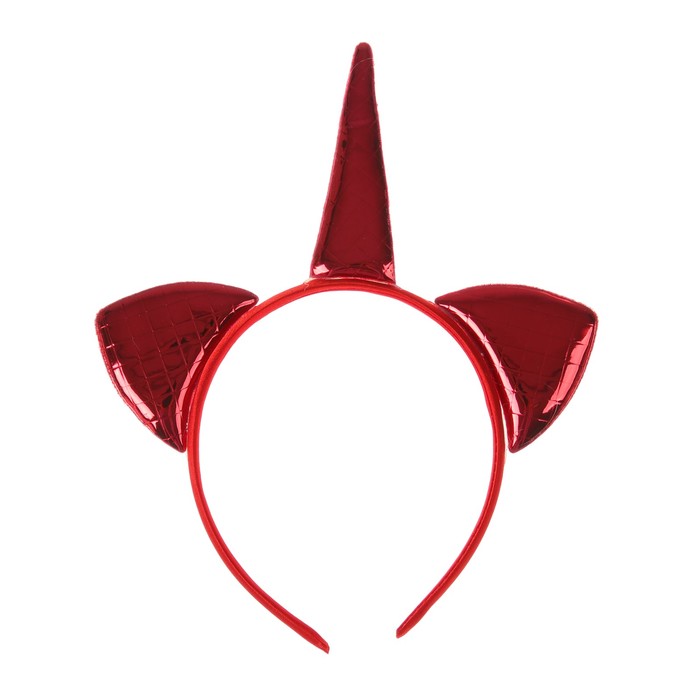 Карнавальный ободок "Единорог", цвет красный
