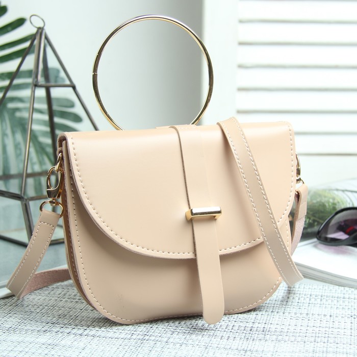 Сумка жен Кэти, 19*3*16,5, отд на клапане, н/карман, длин ремень, металл ручка, розовый