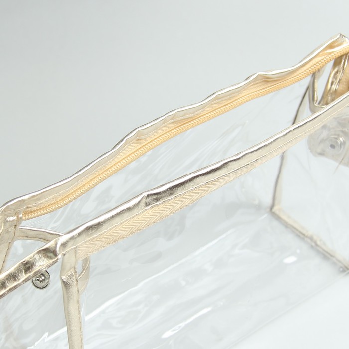 Косметичка банная, отдел на молнии, цвет золотой