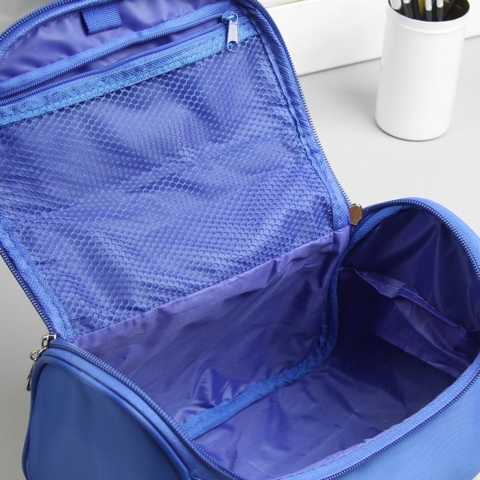 Косметичка-сумочка, отдел на молнии, цвет синий