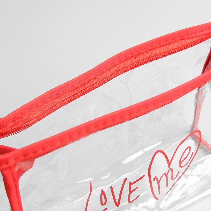 Набор косметичек 2 в 1 «Любовь», отдел на молнии, цвет красный