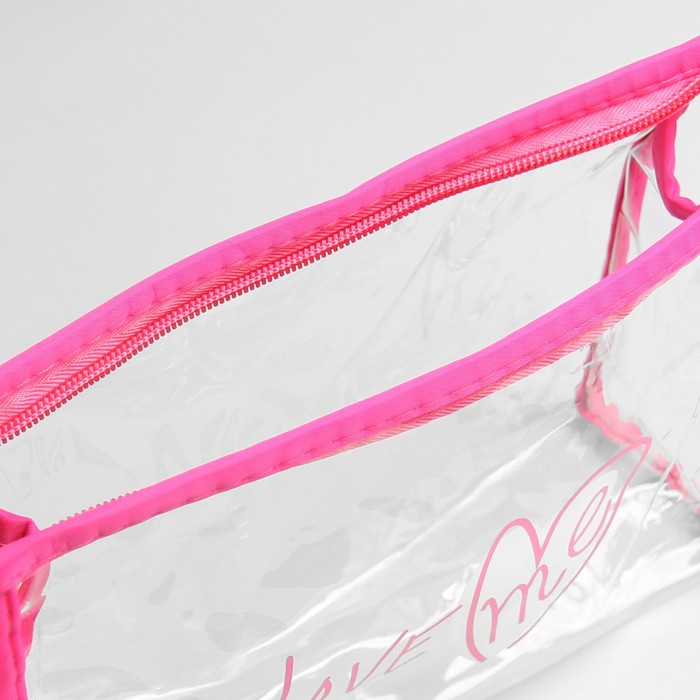 Набор косметичек 2 в 1 «Любовь», отдел на молнии, цвет малиновый