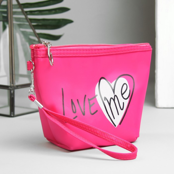Набор косметичек 2 в 1 «Любовь», отдел на молнии, цвет малиновый