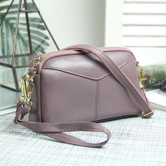 Клатч жен Лара, 18,5*4*12, отд на молнии, н/карман, ручка, длин ремень, пудра