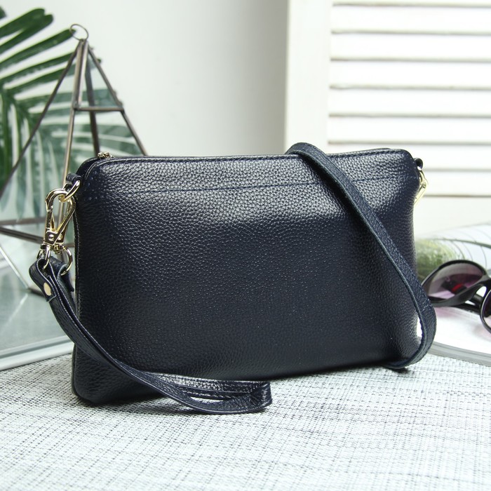 Клатч жен Сьюзи, 23*3*15, отд с перег на молнии, н/карман, ручка, длин ремень, синий