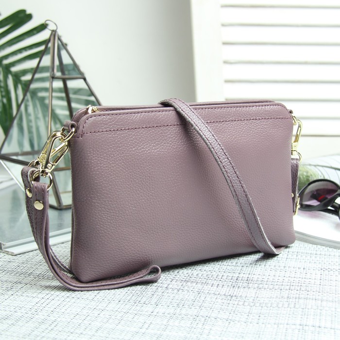 Клатч жен Сьюзи, 23*3*15, отд с перег на молнии, н/карман, ручка, длин ремень, пудра