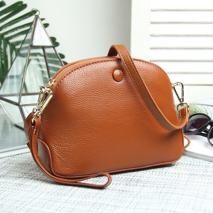 Сумка жен Ева, 21*7*15, отд на молнии, 2 н/кармана, длин ремень, коричневый