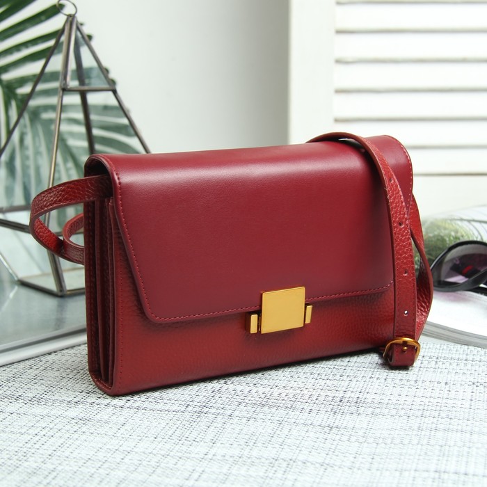 Сумка жен Кристи, 20*4*14, 6 отд на молнии, длин ремень, красный