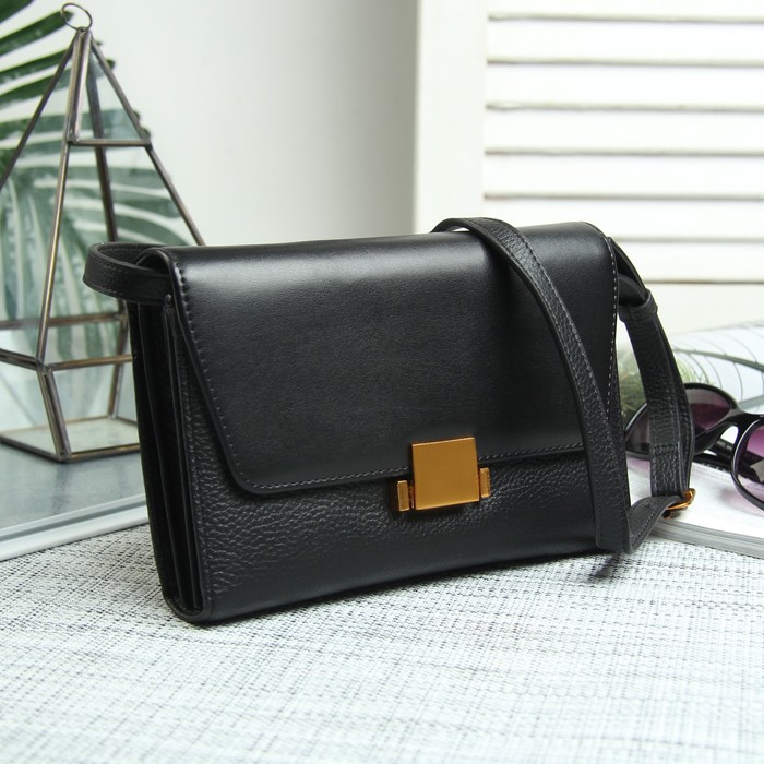 Сумка жен Кристи, 20*4*14, 6 отд на молнии, длин ремень, черный