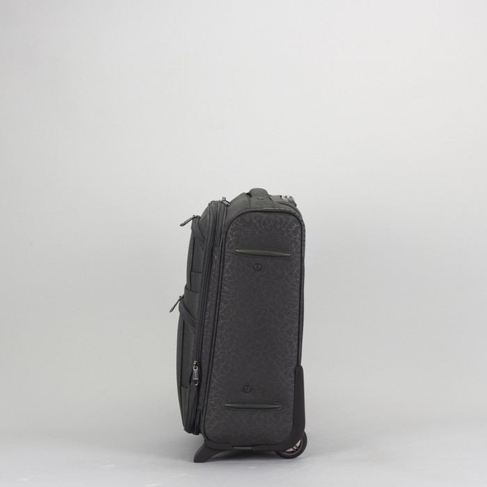 Чемодан малый 20", отдел на молнии, с расширением, 2 наружных кармана, кодовый замок, 2 колеса, цвет серый