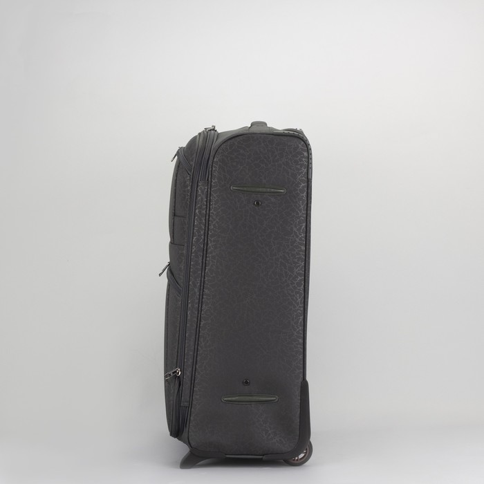 Чемодан большой 28", отдел на молнии, с расширением, 2 наружных кармана, кодовый замок, 2 колеса, цвет серый