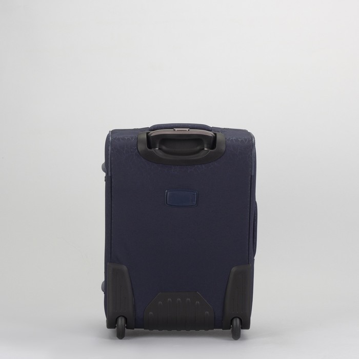 Чемодан малый 20", отдел на молнии, с расширением, 2 наружных кармана, кодовый замок, 2 колеса, цвет тёмно-синий