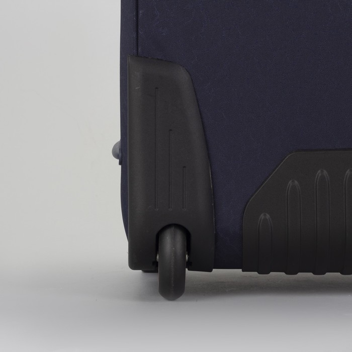 Чемодан малый 20", отдел на молнии, с расширением, 2 наружных кармана, кодовый замок, 2 колеса, цвет тёмно-синий