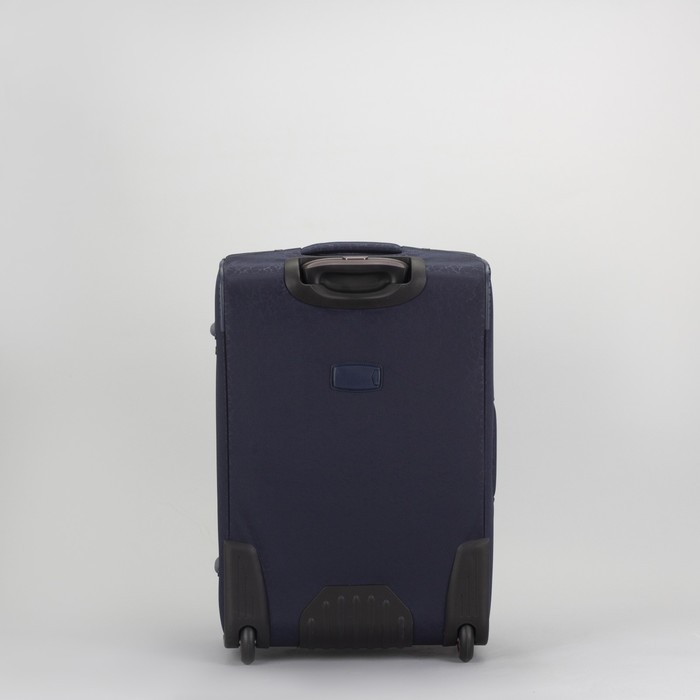 Чемодан средний 24", отдел на молнии, с расширением, 2 наружных кармана, кодовый замок, 2 колеса, цвет тёмно-синий